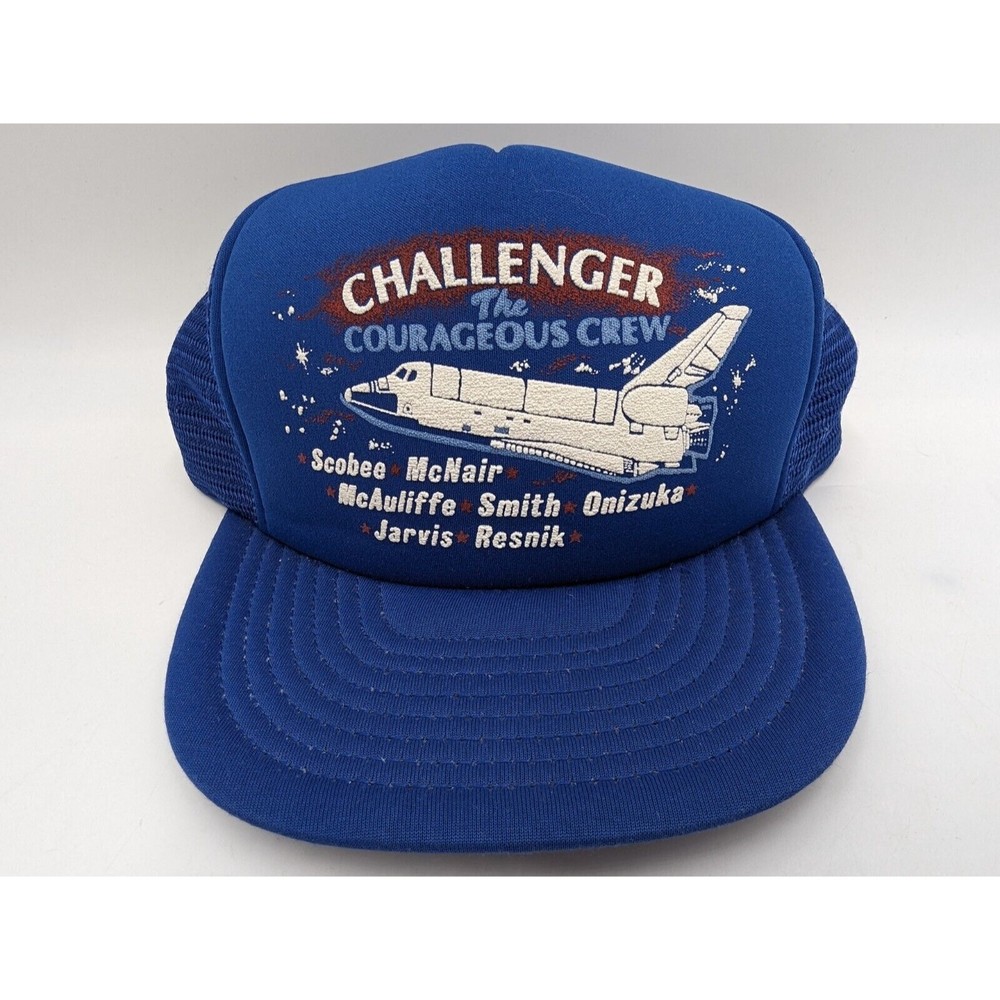 Vintage 80s The Challenger Space Shuttle Trucker Hat Snapback NASA New Old Stock